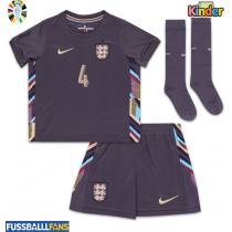 England Declan Rice #4 Auswärts Trikotsatz Kinder EM 2024 Kurzarm (+ Kurze Hosen)